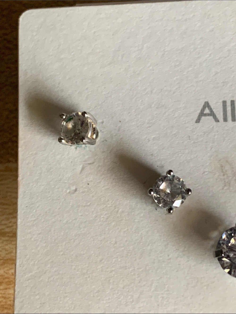 AllenCOCO Silver Cubic Zirconia Stud Pierced  Earring Set - Clear - Picture 2 of 6